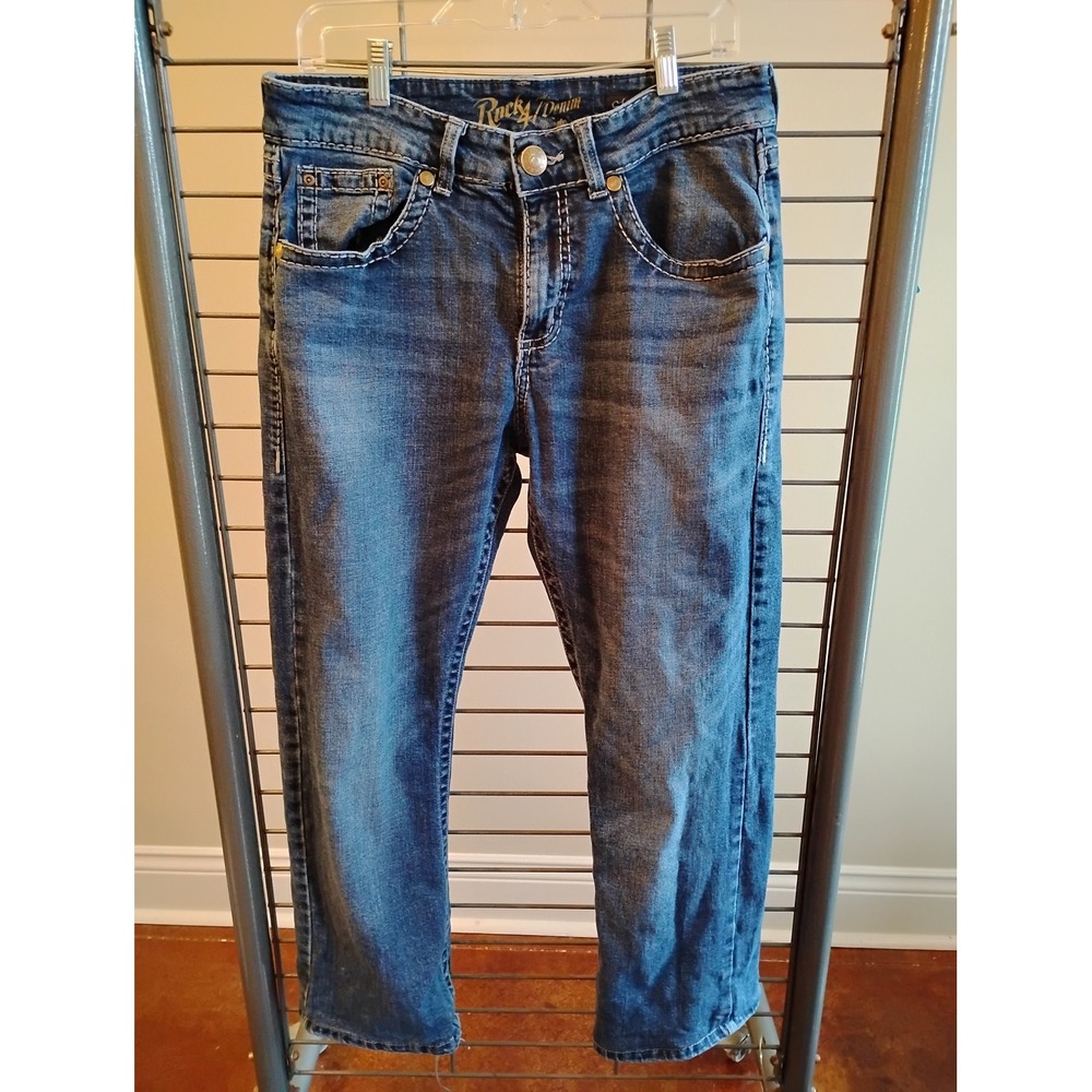 Wrangler Rock 47 Mens Slim Boot Jeans Medium Wash Blue 32x34(27) 112327903